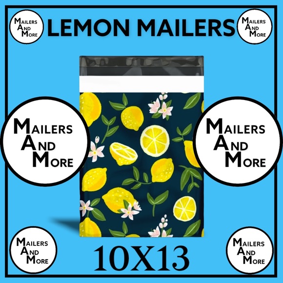 50 10X13 Poly Mailers Lemon and Blossoms Shipping Envelopes Bags PRICE IS FIRM - Picture 6 of 9